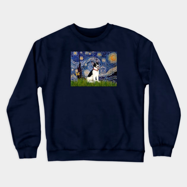 Starry Night Adaptation with a Rat Terrier Crewneck Sweatshirt by Dogs Galore and More